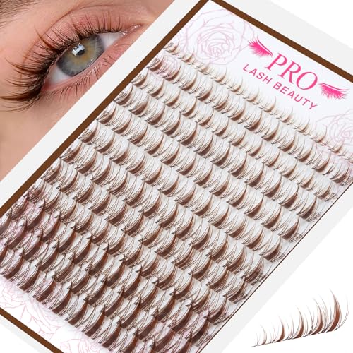Braune Lash Clusters Dunkelbraune Einzelwimpern Wispy Natürlich Flauschig Chocolate Brown Wimpern(Fairy 8-16mix)