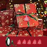 ★ 【PATRÓN DE COPO DE NIEVE DORADO】: Papel de regalo navideño con el clásico patrón de copo de nieve con el ambiente más navideño, que nunca pasa de moda. Cuando cae el primer copo de nieve, indica la Navidad que esperamos con ansias. Se acerca ~ Envuelva un regalo sorpresa conmovedor en un hermoso papel de regalo navideño de copos de nieve dorado brillante. Es tan hermoso y emocionante, ¿verdad?