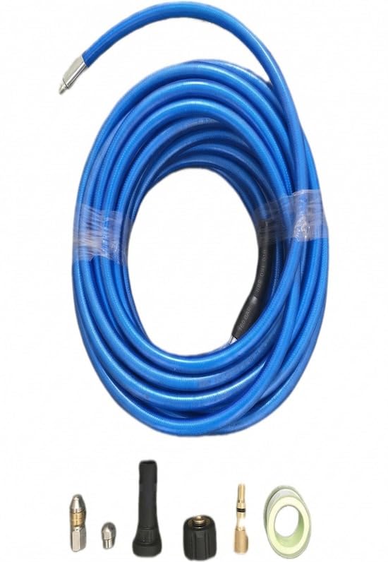 Tuyau de débouchage 20m bleu clair pour nettoyeur Kärcher et Bosch