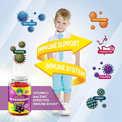 Dr. Moritz Vitamin D Gummies And Elderberry Gummies - Immunity Mega Boost For Kids And Adults - Vegetarian Gelatin-Free Immune Support Vitamins For Children #TOP1