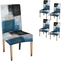 Vista 20 de CAPSCEOLL Juego de 4 fundas para sillas de comedor, color turquesa, turquesa, turquesa, turquesa, turquesa, verde azulado, fundas de asiento Parson