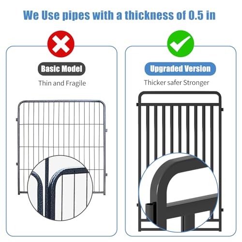 Image of New Thickened Version Dog Playpen, 43 Inch Dog Fences for The Yard, Portable Outdoor Dog Playpen for Large /Medium /Small Dogs, Foldable Metal Dog playpen, with Doors (8 Panels, 43 Inch)