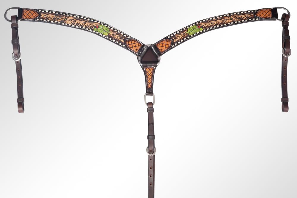 American Darling Western Horse Breast Collar American Leather Dark Brown |Genuine Leather Breast Collar|Western Breast Collar