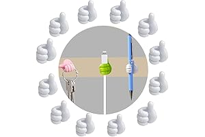 Silicone Thumb Hooks - Premium Set of 12 Self-Adhesive Wall Hooks for Effortless Organization