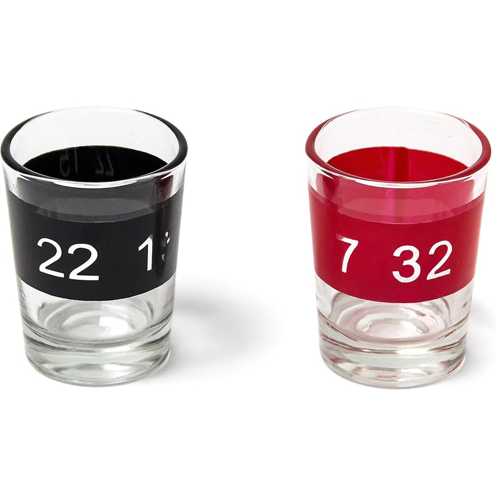 BAKAJI Roulette Russa Alcolica da Tavolo con 16 Bicchierini, Gioco da Tavolo per Feste, Party, Amici, Divertimento, Giocattoli di Gruppo con Bicchieri Rossi e Neri, 30 x 30 x 7 cm