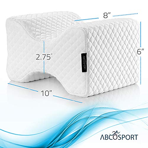 Abco Tech Memory Foam Knee Pillow | Leg Wedge Pillow For Back Pain, Side Sleeper Pillow, Pregnancy, Spine Alignment, And Pain Relief | Breathable And Comfortable Contour Pillow With Washable Cover #TOP3