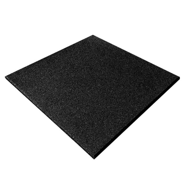 SUELOSPORT Pack Losetas de Caucho para Gimnasio 50x50x2 cm, Loseta Maciza de Caucho Alta Densidad, Antideslizante, Suelo Crossfit, Suelo Antivibraciones - 2 losetas (0,5 m²) Negro