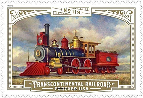 Timbres Transcontinental Railroad Train Golden Spike US First Class pour collectionneurs