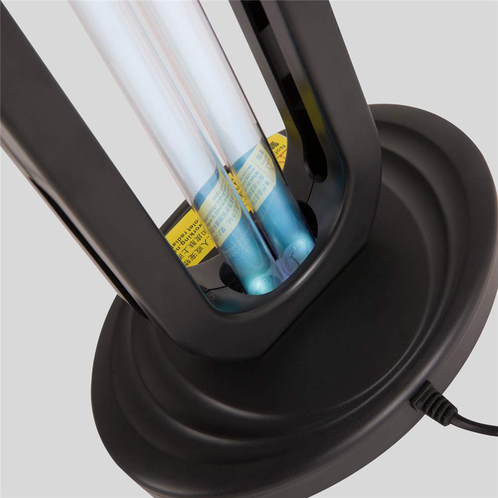 Lámpara de esterilizador UV de 38 W, sistema de purificación de aire portátil ultravioleta de cuarzo de ozono UVC Luz de escritorio con temporizador de control remoto