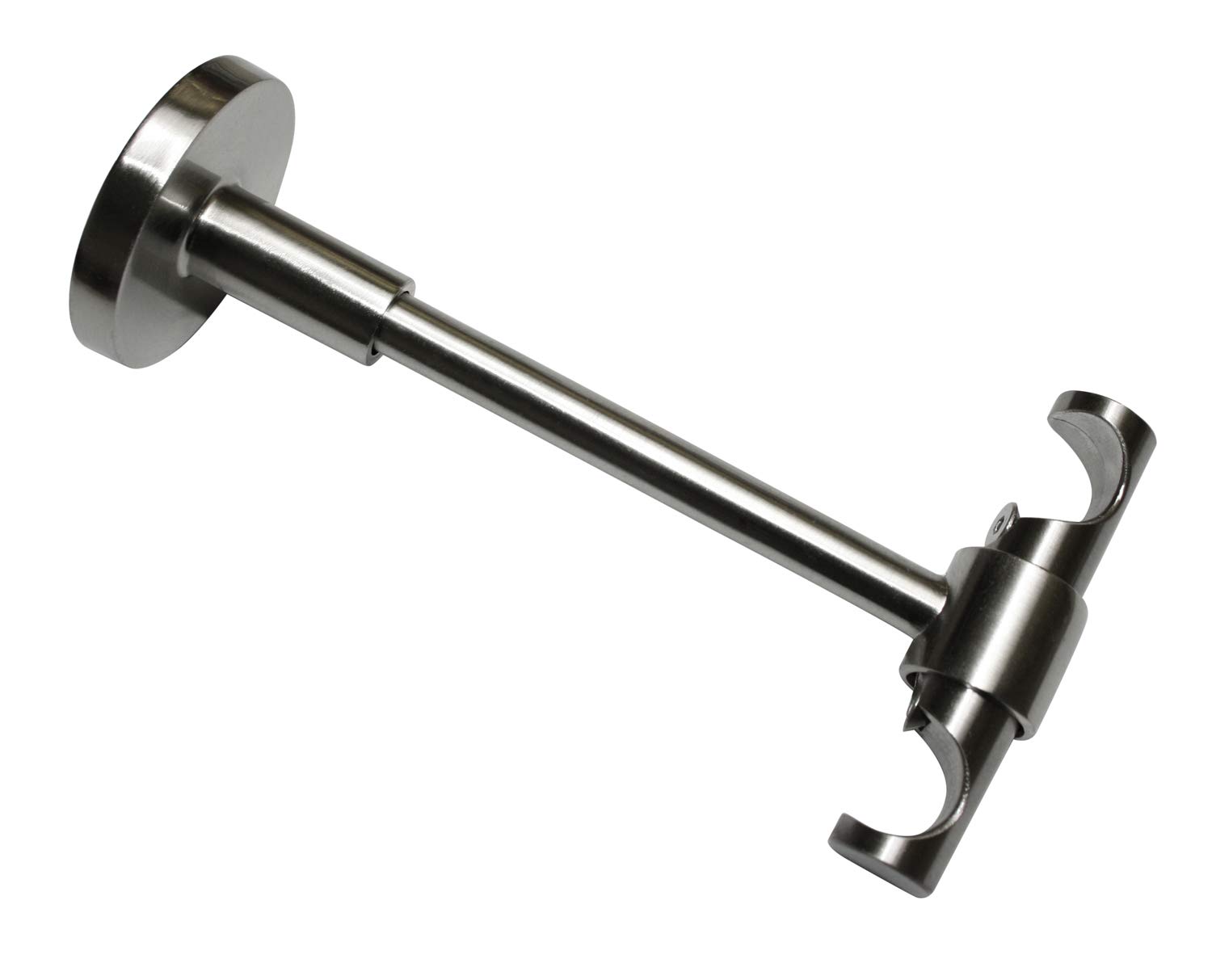 Gardinia Universal Deckenträger offen für Ø 16 mm Edelstahl-Optik 13,5 cm, Metall, 13.5 cm