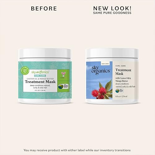 Miniatura 2 de Sky Organics Curl Care - Mascarilla de tratamiento biológico para cabello con certificación USDA para reparar fortalecer y suavizar los rizos 8