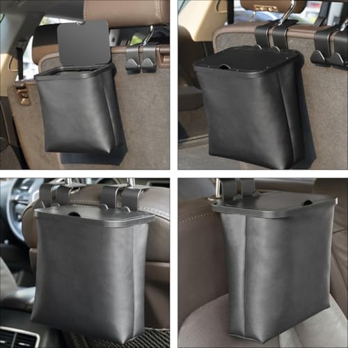 Cubo de basura plegable para coche Holibanna colgante e impermeable de ABS 4