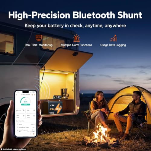 Image of LiTime 500A Bluetooth Battery Monitor, 8V-120V Batteries Smart Shunt M8