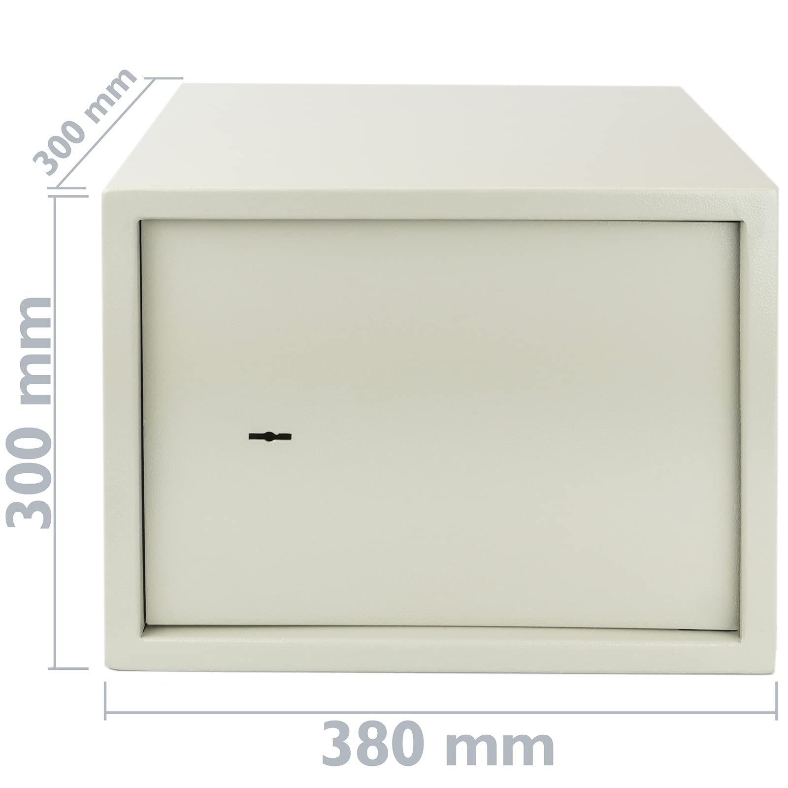 PrimeMatik - Stalowy sejf i klucze 38 x 30 x 30 cm beżowy