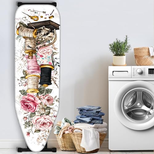 Image of Nuxovilar Spools Roses Ironing Board Cover 15x54 Inches Polyester