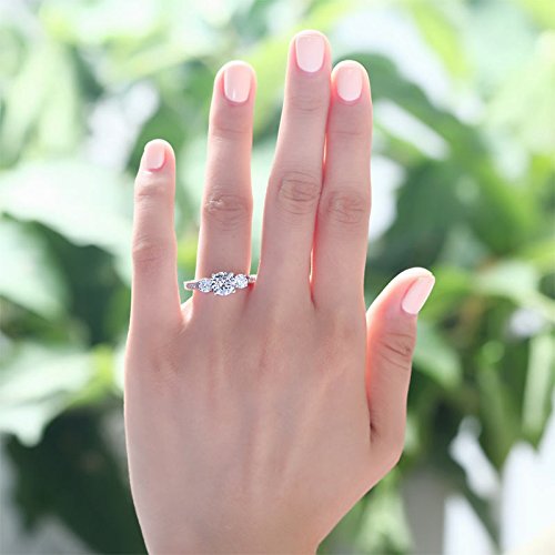 Anello Donna Trilogy in Argento 925 Rodiato con Zirconi Bianchi a Taglio Diamante