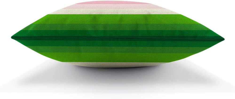 AOYEGO Watermelons Throw Pillow Cover 12x20 Inch Summer Fruit Watermelon Slice with Black Seeds Red Green Stripes Rectangle Pillow Cases Home Decorative Cotton Linen Cushion Cover for Bed Sofa image 5