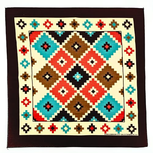 Hav-A-Hank Southwestern 55.9 cm バンダナ 米国製 55.9 cm x 55.9 cm, マルチ, 22 in by 22 in