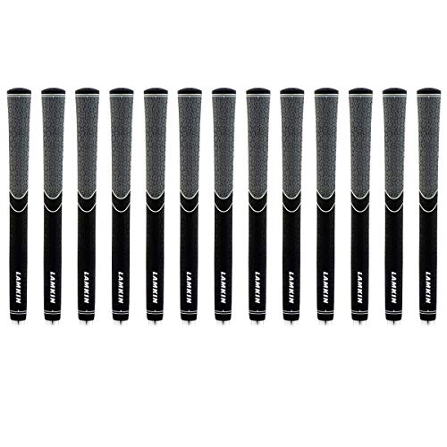 Lamkin ST +2 Hybrid Standard Golf Grips, 13 Piece Golf Grip Pack, Black/Charcoal