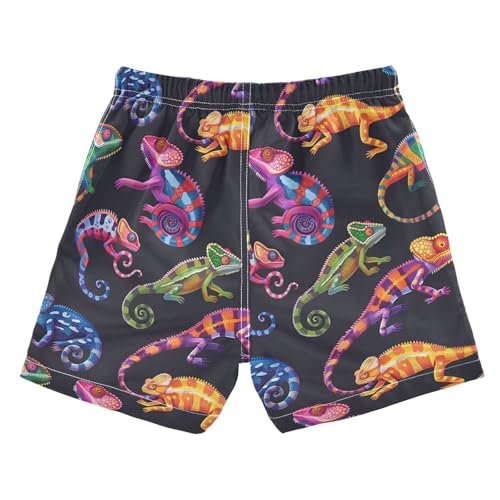 Boys Swim Trunks Colorful Lizard Animal Kids Swim Shorts Quick Dry Bathing Suit Toddler Swimsuit2