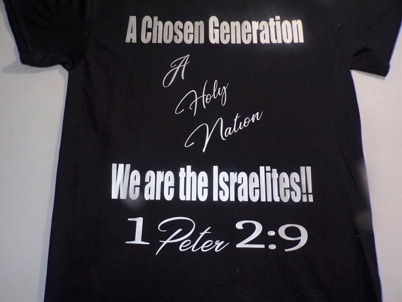 A Chosen Generation A Holy Nation We are The Israelites 1 Peter 2:9 Size 3XL Black Tee Silver Fringes4