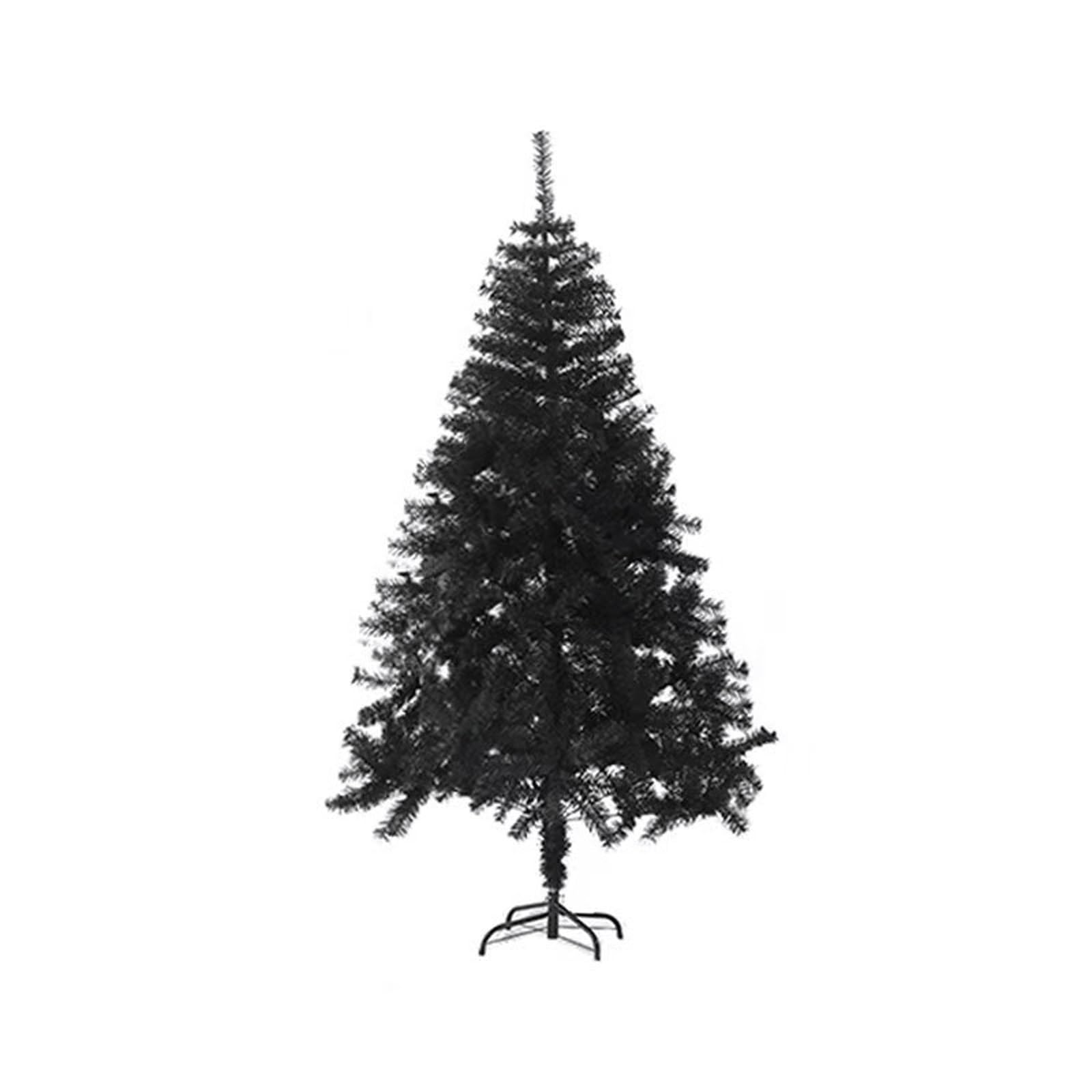 Artificial Christmas Tree Tabletop Christmas Tree，Mini Xmas Pine Tree,with Stable Base，for Party Supplies Indoor Outdoor Holiday Home Decoration(Black,6FT)