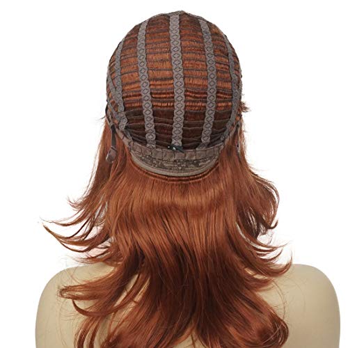 Lydell Long Soft Shaggy Layered Wigs Classic Cap Full Synthetic Wigs (130 Copper Red) #TOP6