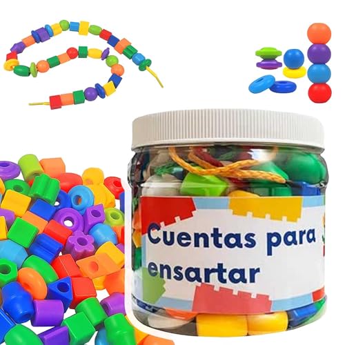 Bocinas, Home FUSSION FUR Juguete Didáctico Bote Ensartador de Cuentas Geométricas para Niños, Material Didáctico Preescolar y Juego de Destreza, Juguetes Montessori...