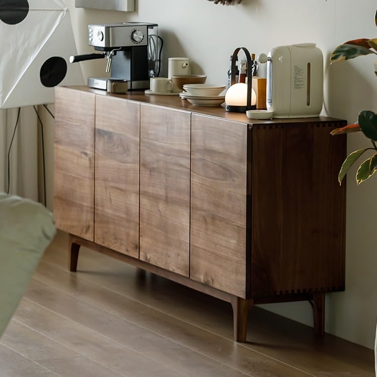 Bar kawowy 160 x 40 x 82 cm orzech wejściowy stół do przechowywania, meble z litego drewna, meble do sofy, naczynia kuchenne i zastawa stołowa szafka bufetowa z miejscem do przechowywania
