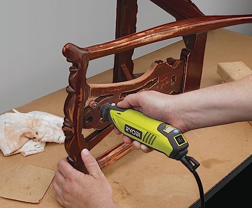 RYOBI - Mini-Outil Multifonction Filaire EHT150V – 150W, 115 Accessoires Inclus, Vitesse Variable 5 000 à 35 000 tr/min, Idéal Gravure, Ponçage, Découpe Précise