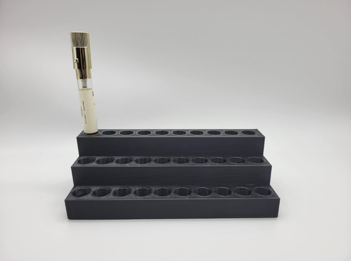 ScentB Holder for New Vials | Holds 30 Spray Bottles | Display ScentB Sprays | Bathroom Organization | Perfume and Cologne Organizer Display (Logo, Black) image 4