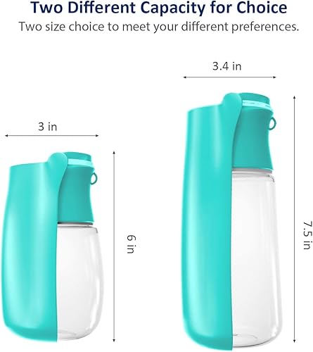 Miniatura 4 de WePet Botella de agua plegable portátil para perros, dispensador de agua para cachorros con alimentador para beber, 12 onzas, resistente a altas
