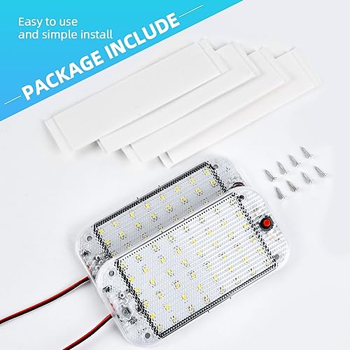 URAQT 48 LED Innenbeluchtung Auto, 2 Stück Super Hell 800LM 12V LED KFZ Innenraumbeleuchtung mit Schalter 6000K Weißlicht Kfz Beleuchtung… – Ansicht 6