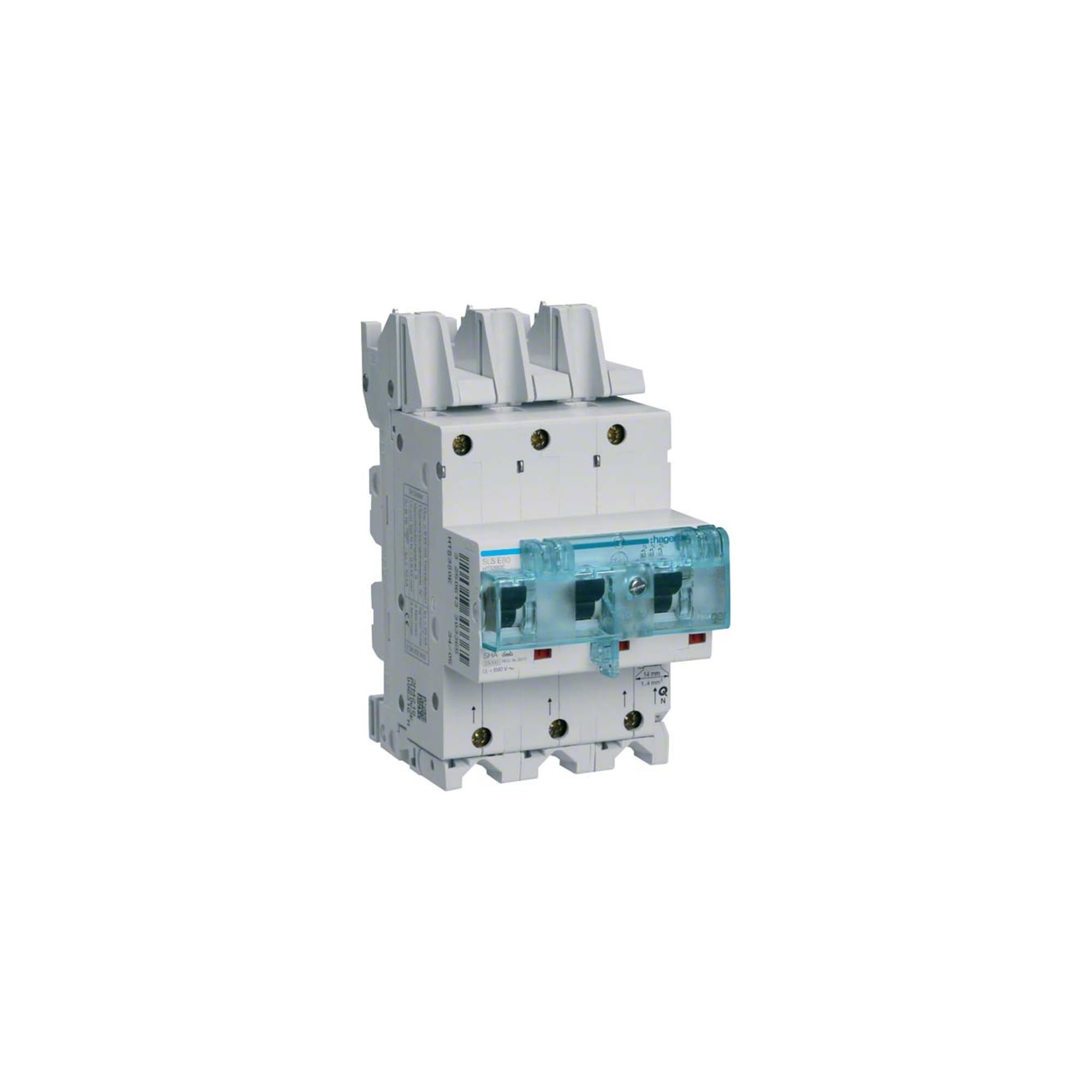 Hager HTS380E SLS-Schalter 3-polig E-Charakteristik 80A für Sammelschiene