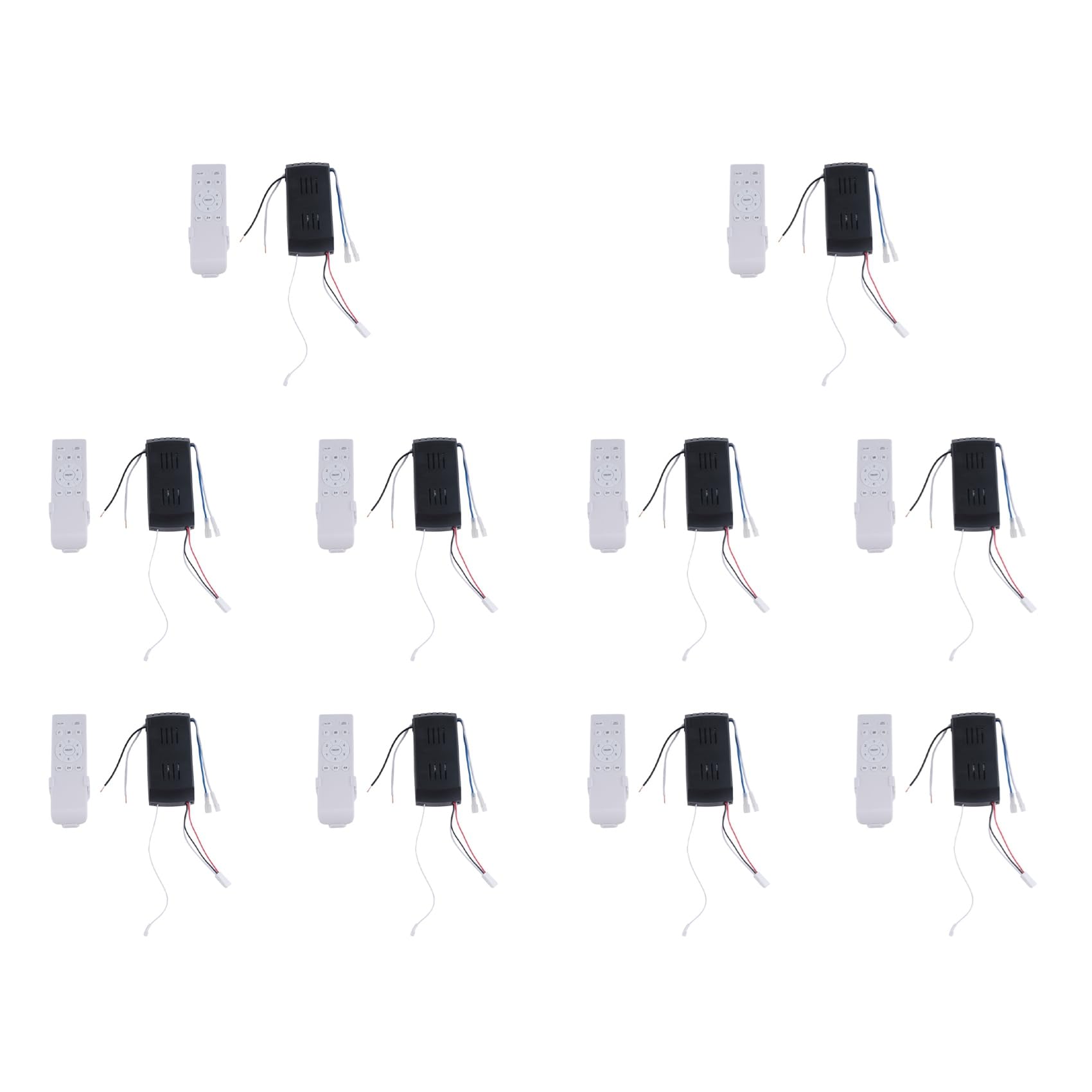 Jnchdghwa Black & White 10X Universal Ceiling Fan Remote Control Kit Replacement, 6-Speed & Timing, Remote Replacement For Dc Ceiling Fan Light