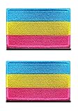 2 Stück LGBT Regenbogen Pansexual Flagge Patch, Regenbogen Bestickter Verschluss Emblem,Schwulenstolz Pansexual Patches für Rucksäcke, Mützen, Westen, Helme, Jacken, Kleidung