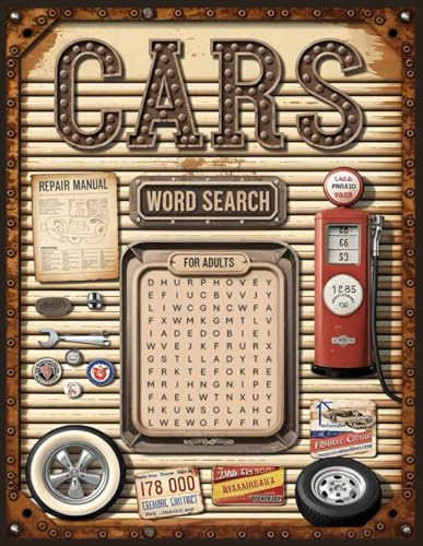Cars word search for adults: retro 100 automotive puzzles & fun facts large print about vintage and classic cars