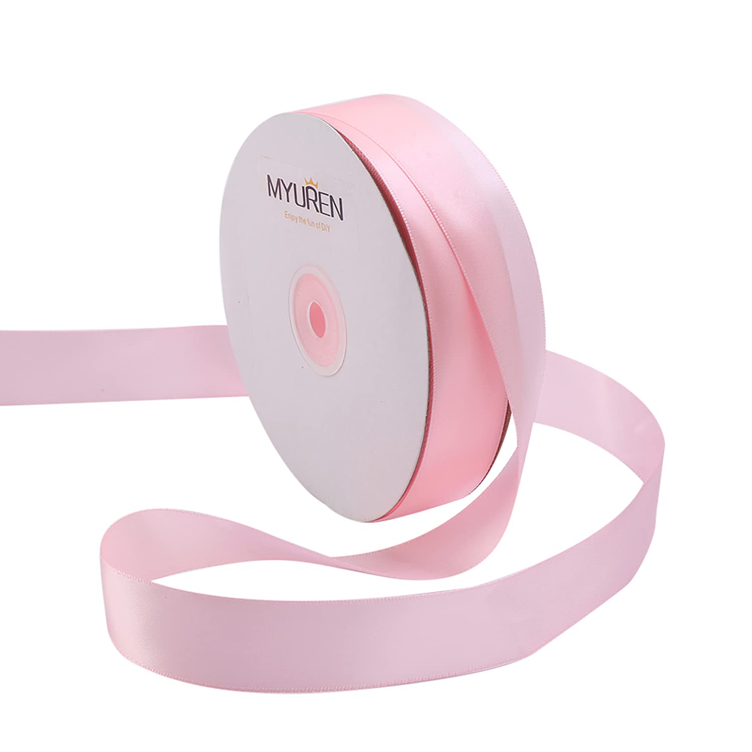 Snapklik.com : 1 Inch Pink Satin Ribbon Double Face Solid Satin Ribbon ...