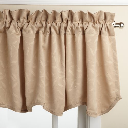 Lorraine Home Fashions Whitfield 52-inch by 18-inch Scalloped Valance, Latte