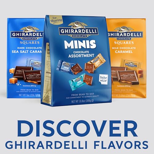 Image of GHIRARDELLI Minis Chocolate Assortment, 10.8 oz Bag Premium Individually Wrapped Mini Chocolate SQUARES