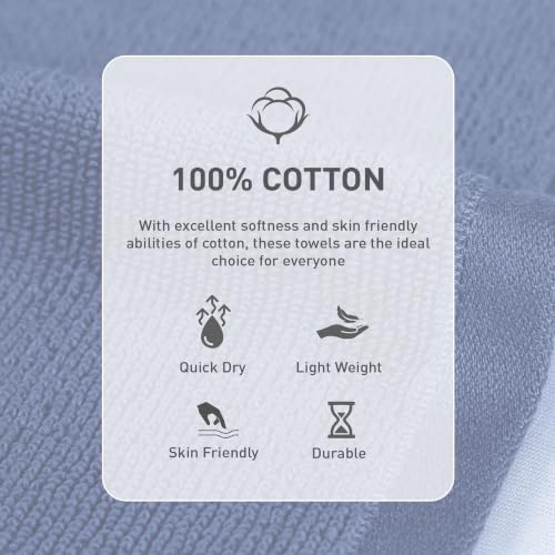 Image of MYTRIDENT Face Towel | Urban Comfort | Quick Drying | Travel Friendly | for Men /Women | 6 Pc Face Towel (30 cm x 30 cm) | 100% Cotton 450 GSM - Navy