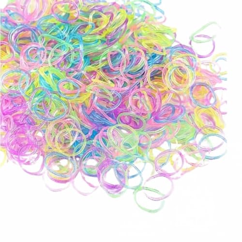 Tuilful Pacote de substituição de mais de 600 bandas de tear que brilham no escuro com ferramenta de gancho e clipes coloridos em forma de S para artesanato, kit de substituição para fazer pulseiras