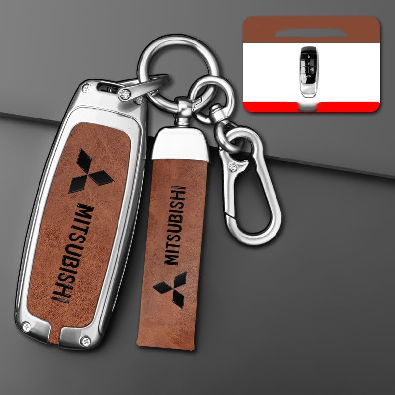 1 Piezas Coche Carcasas Llaves para Mitsubishi Artuk,Conchas Clave Cubierta Protectora Caso Clave Funda Llaves Cubre Tapa Llave Cubre,A-Brown
