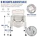 Bedside Commode, Portable Toilet, 3-in-1 Commode Chair for Seniors, 5 Height Adjustable Potty Chair with Arms & Removable Bucket, 600lbs Heavy Duty - Bedside Commodes for Seniors, Elderly and Disabled