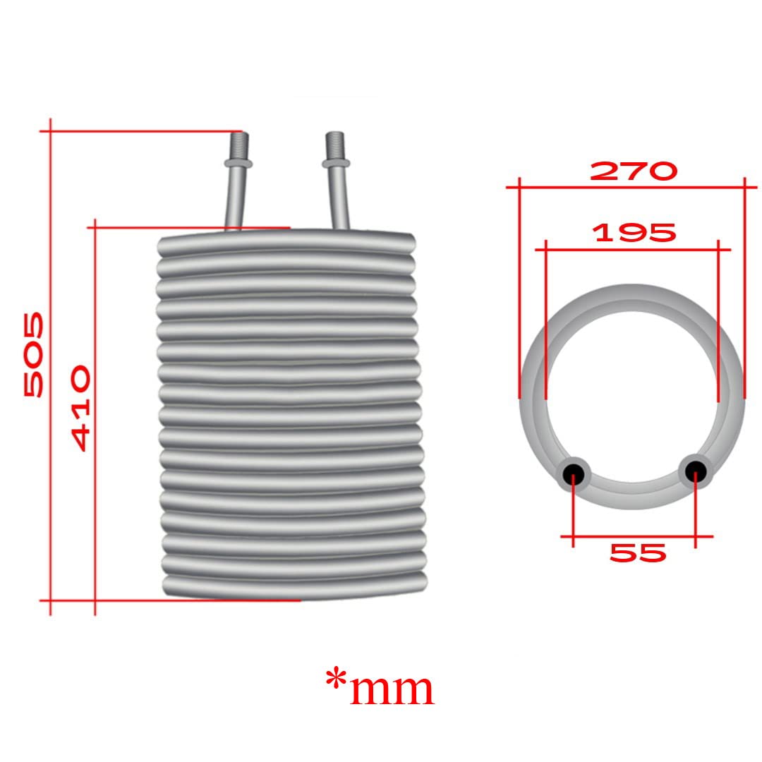 Kastor Heizspule Heizschlange Heizspirale für Kärcher HDS 795 895 995 695 895S, Metall, Silber, wasserfest