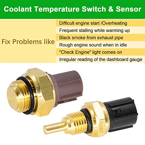 Engine Dancer 2Pcs Cooling Fan Switch & Coolant Temperature Sensor 37760-P00-003 37870-Pj7-003 Compatible With Honda Acura – Civic Del Sol Cr-V Insight Cl Tl Mdx Rsx #TOP4