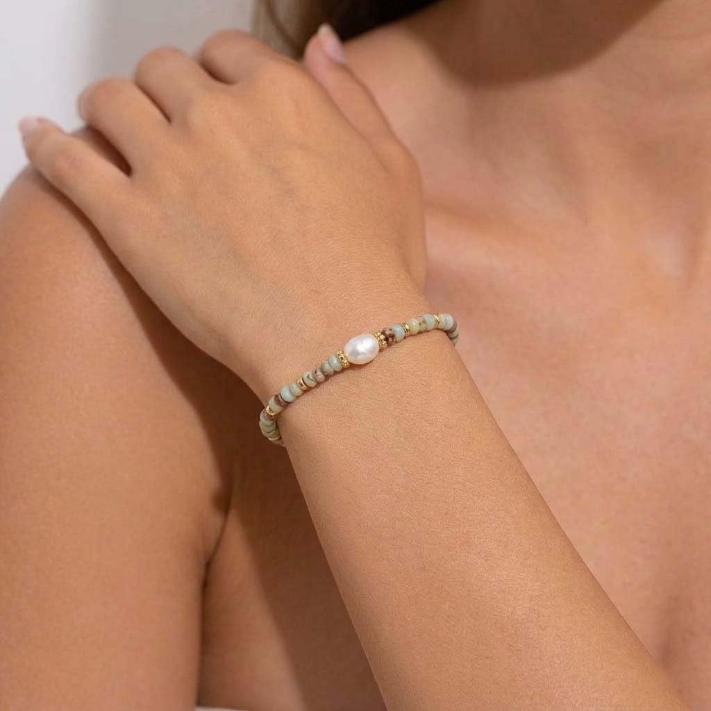 Colorful Beaded Bracelet for Women Natural Stone Freshwater Pearl Bracelets Summer Jewelry Gift Beachy Jewelry Dainty Trendy Fashion Accessories Gold Bracelets Simple Jewelry