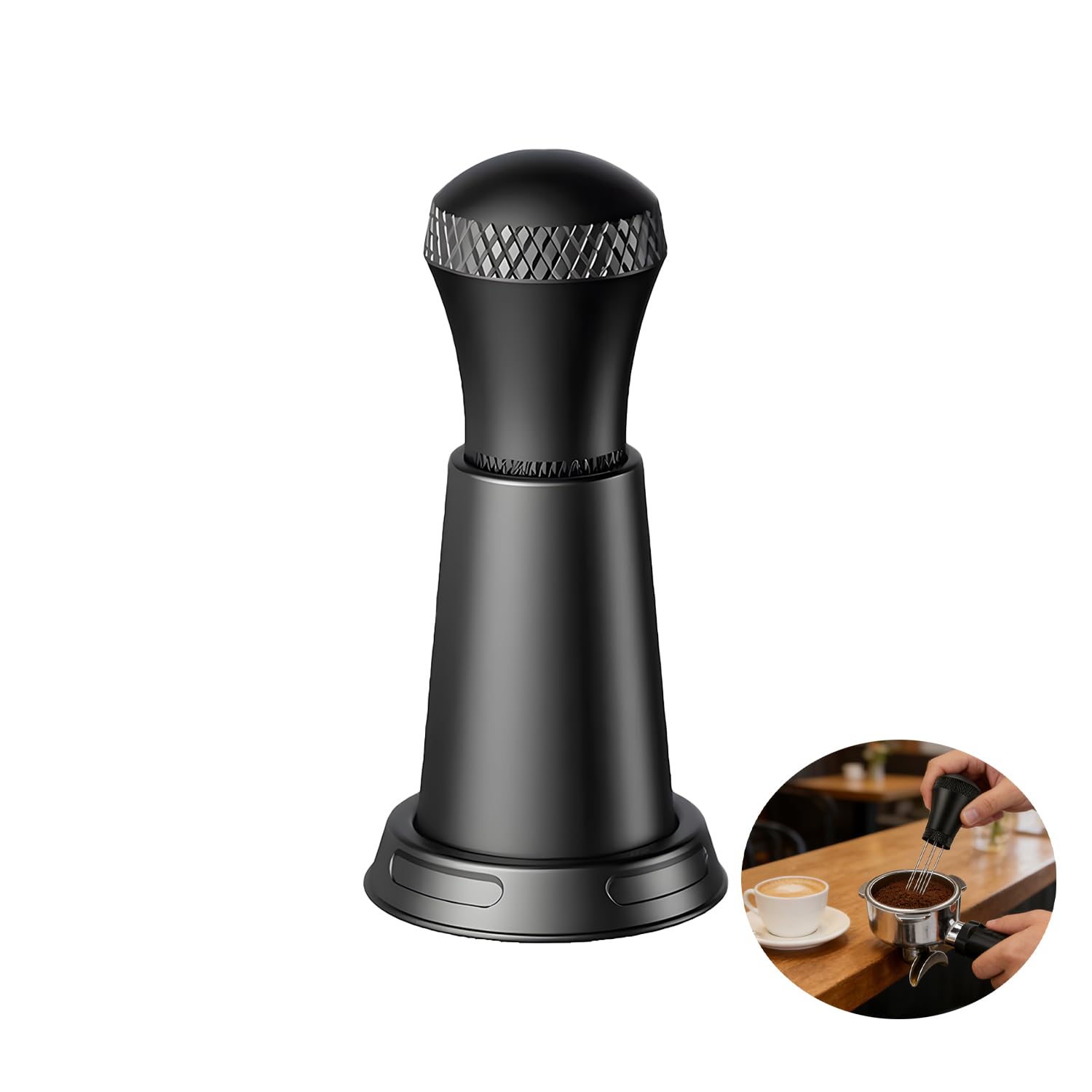 Distribuidor de café extraíble, herramienta WDT negra con agujas de acero inoxidable flexibles de 45 x 95 mm, portafiltros, accesorios para la preparación precisa del café y calidad de extracción
