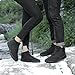Hike Barefoot Boots Women Mens Barefoot Waterproof Winter Boots Fur Lined Non-Slip Snow Boots Wide Toe Box Ankle Boots Zero Drop Sole Hike Shoes for Hiking Walking Outdoor Unisex A-Black