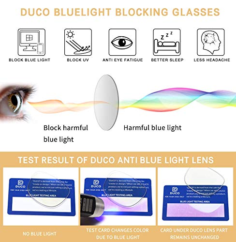 Image of DUCO Superlight Blue Light Blocking Computer Reading Video and Gaming Eyewear Glasses DC5208